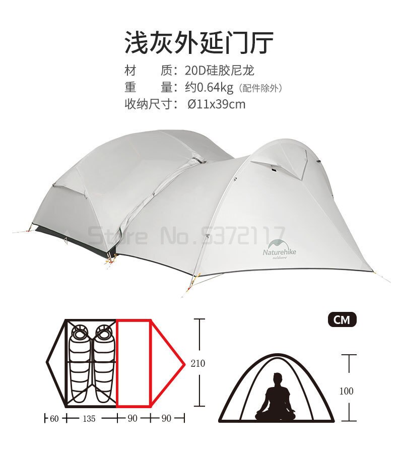 Cheap Goat Tents Mongar Camping Tent 2 Persons Ultralight 20D Nylon Aluminum Alloy Pole Double Layer Outdoor Hiking Tent NH17T007 M Tents 